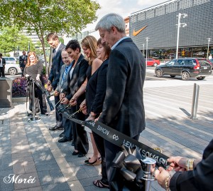Officials from Lenox Square and Buckhead Coalition do the honors of cutting the ribbon.