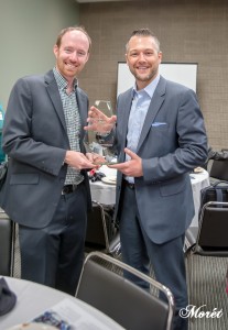 Joe Van Hoose of Jackson Spalding presented Corey Proffitt of Toyota with the GAAMA Award for Best Luxury: 2017 Lexus LC 500.